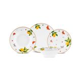 Karaca Forever Bone Solemon 24 Parça 6 Kişilik Limon Desenli Yemek Takımı Sarı