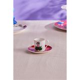 Karaca Frida Kırmızı 90 ml Çay Fincanı ve Tabağı