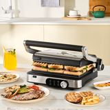 Karaca Gastro Gourmet Inox Tost Makinesi 2000 W 6 Dilim Kapasiteli Yanmaz Yapışmaz Plaka - Gri