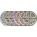 Karaca Harmonia 19 cm Renkli Desenli 6'lı Pasta Tabağı Seti Şık ve Zarif Sunumlar