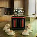 Karaca Hatır Hüp Düet Aroma İkili 10 Fincan Kapasiteli Türk Kahve Makinesi Imperial Red