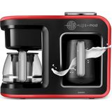 Karaca Hatır Plus 5 in 1 Konuşan Közde ve Sütlü Türk Kahvesi ve Filtre Kahve Makinesi Cherry Red - Kırmızı