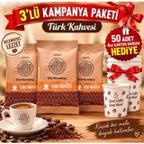 Karaca Hatır Turk Kahvesı 100 Gr*3 Adet ve Karton Bardak Seti