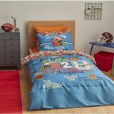 Karaca Home 160 x 200 cm Young College Team Fitted Mavi %100 Pamuk Tek Kişilik Nevresim Takımı