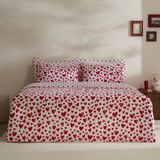 Karaca Home Amour Bliss Kalp Desenli %100 Pamuk Çift Kişilik Nevresim Takımı Kırmızı - 200 x 220 cm