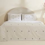 Karaca Home Amour Mio Kalp Desenli %100 Pamuk Çift Kişilik Nakışlı Nevresim Takımı Beyaz - 200 x 220 cm