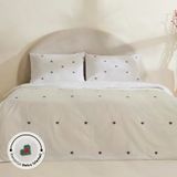 Karaca Home Amour Mio Kalp Desenli %100 Pamuk Çift Kişilik Nakışlı Nevresim Takımı Beyaz