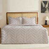 Karaca Home Arlina Geo Tek Kişilik Yatak Örtüsü Takımı Gri - 160 x 240 cm