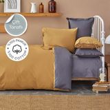 Karaca Home Basic Hardal Antrasit Pamuk Çift Taraflı Çift Kişilik 240x260 cm Nevresim Takımı
