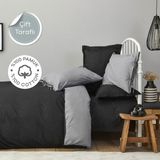 Karaca Home Basic Siyah Koyu Gri Pamuk Çift Taraflı Çift Kişilik 200x220 cm Nevresim Takımı