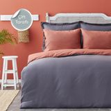 Karaca Home Basic Terecota Antrasit Çift Taraflı Çift Kişilik Nevresim Takımı