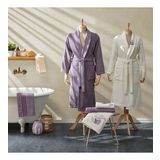 Karaca Home Butterfly 3D Nakışlı Lila Mor 6 Parça Aile Banyo Seti