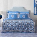 Karaca Home Casandra %100 Pamuk Çift Kişilik Nevresim Takımı Mavi