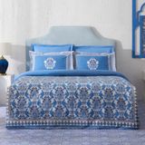 Karaca Home Casandra Pamuk Mavi 200 x 220 cm Çift Kişilik Nevresim Takımı