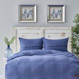 Karaca Home Coline Triko Indigo 200x220 cm Çift Kişilik Yatak Örtüsü Seti