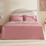 Karaca Home Cool Stripe Çift Kişilik Nevresim Takımı Gül Kurusu - 200 x 220 cm