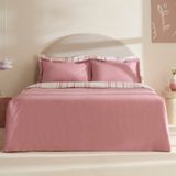 Karaca Home Cool Stripe Çift Kişilik Nevresim Takımı Gül Kurusu