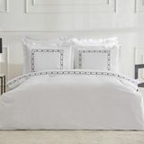Karaca Home Diane 80 Tel %100 Pamuk Çift Kişilik Percale Nevresim Takımı Nakışlı Beyaz - 200 x 220 cm