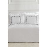Karaca Home Diane 80 Tel %100 Pamuk Çift Kişilik Percale Nevresim Takımı Nakışlı Beyaz
