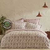 Karaca Home Doğasever Ivy Pamuktan Dönüşüm Çift Kişilik Nevresim Takımı Bordo - 200 x 220 cm