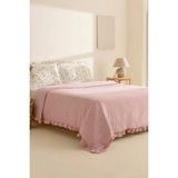 Karaca Home Dorian %100 Pamuk Fırfırlı Muslin Tek Kişilik Nevresim Takımı Pudra - 160 x 120 cm