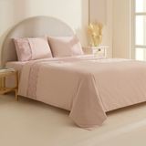 Karaca Home Elarıa Dantelli Çift Kişilik Nevresim Takımı Pudra - 200 x 220 cm