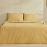 Karaca Home Fiora Soft Touch Pamuk Sarı 200 x 220 cm Çift Kişilik Nevresim Takımı
