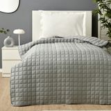 Karaca Home Heavy Saten Cam Kürecikli Yorgan Çift Kişilik 140X200 cm Gri - 140 x 200 cm - 0315 Gri