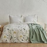 Karaca Home Herbal %100 Pamuk Çift Kişilik Nevresim Pike Hediyeli Takım Beyaz