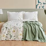 Karaca Home Herbal Beyaz %100 Pamuk Çift Kişilik Nevresim+Pike Set