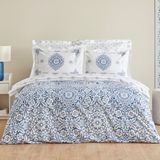 Karaca Home Ida Mavi %100 Pamuk Tek Kişilik Nevresim Takımı - Mavi - Bej - 160 x 200 cm