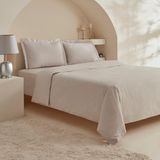 Karaca Home Ina 80 Tel %100 Pamuk Çift Kişilik Percale Nevresim Takımı Açık Gri - 200 x 220 cm