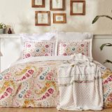 Karaca Home Jasmin Pudra %100 Pamuk Çift Kişilik Pike Hediyeli Nevresim Takımı - 200 x 220 cm