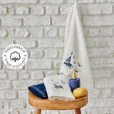 Karaca Home Kız Kulesi İndigo %100 Pamuk 3 Parça Nakışlı Havlu Set 30x50 cm - 30 x 50 cm - Lacivert