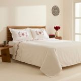 Karaca Home Layali Nakışlı Çift Kişilik Nevresim Takımı Beyaz - 200 x 220 cm