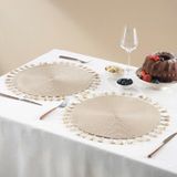 Karaca Home Lionel Püsküllü Amerikan Servisi 2'li Set Naturel - 38 cm - Natural