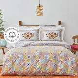 Karaca Home Lumina Sarı Desenli Çift Kişilik Nevresim Takımı 200 x 220 cm %100 Pamuk - 200 x 220 cm - Renkli