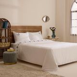 Karaca Home Maelis %100 Pamuk Kanaviçe Nakışlı Çift Kişilik Nevresim Takımı Beyaz - 200 x 220 cm