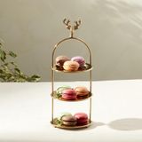 Karaca Home Maison 12x12x20 cm 3 Katlı Gold İkramlık