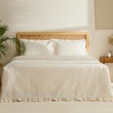 Karaca Home Maye %100 Pamuk Fırfırlı Tek Kişilik Tek Pike Beyaz