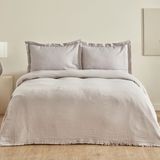 Karaca Home Minel Müslin Çift Kişilik Pike Yatak Örtüsü Seti Buz Gri - 200 x 220 cm