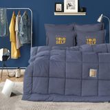 Karaca Home Motto Cotton Comfort Çift Kişilik Uyku Seti – %60 Pamuk %40 Polyester, 200x220 cm, İndigo Düz Desen Lastikli Çarşaf - Lacivert