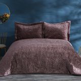 Karaca Home Nelda Çift Kişilik Kadife Yatak Örtüsü Gül Kurusu - 200 x 220 cm