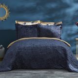 Karaca Home Nelda Çift Kişilik Kadife Yatak Örtüsü Lacivert - 200 x 220 cm