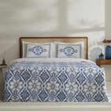 Karaca Home Neros Pamuk Çift Kişilik Nevresim Takımı - Mavi - Beyaz - 200 x 220 cm