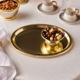 Karaca Home New Year Yılbaşı Fiora Kahve İkram ve Sunum Tepsisi Gold