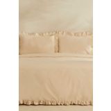 Karaca Home Pure Ruffle %100 Pamuk Açık Bej Çift Kişilik Nevresim Takımı