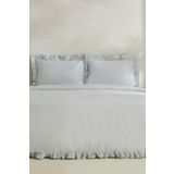 Karaca Home Pure Ruffle %100 Pamuk Açık Mavi Çift Kişilik Nevresim Takımı