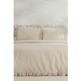 Karaca Home Pure Ruffle %100 Pamuk Ekru Çift Kişilik Nevresim Takımı