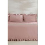 Karaca Home Pure Ruffle %100 Pamuk Pudra Çift Kişilik Nevresim Takımı